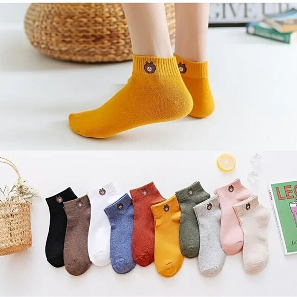 Teddy Bear Thin ankle socks bundle of 10 pairs - Picture 2 of 7